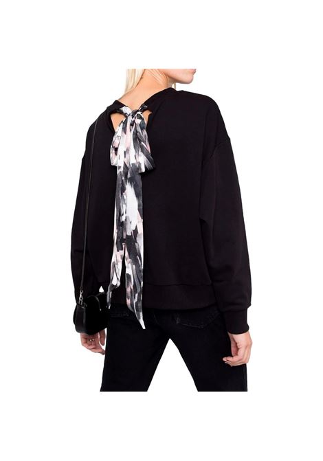 Felpa in cotone nero con stampa cuore JUST CAVALLI | Felpe | S04GU0125 N25189900